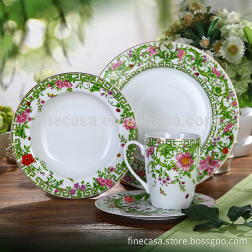 9 Inches Elegant Fine White Porcelain Pasta Bowl